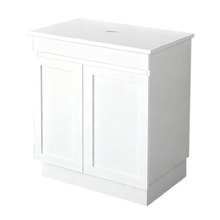 Stefania 600mm Matte White Freestanding Single Vanity with Stone Countertop